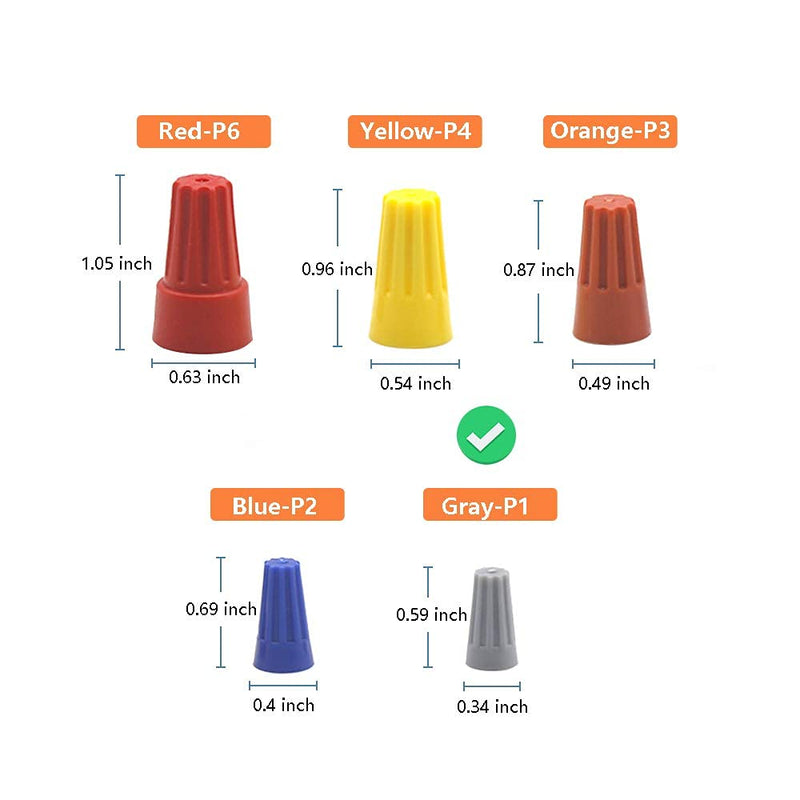 [Australia - AusPower] - 1000 Pcs Gray Wire Caps Electrical, Insulating Insert Twist Nuts on Wire Connectors (AWG 22-16) Gray (AWG 22-16) 