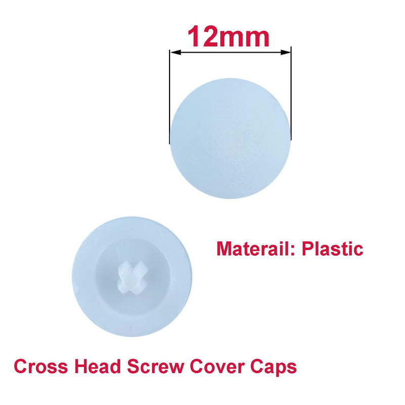 [Australia - AusPower] - 50PCS Screw Caps, Waterproof Plastic Self Tapping Cap, Screw Protection Cap, Bolted Cover, White Cap for Phillips Screw Heads, Suitable for Cabinet, Bookcase, Shoe Cabinet Screw Set 