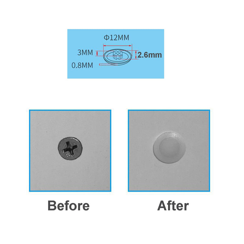 [Australia - AusPower] - 50PCS Screw Caps, Waterproof Plastic Self Tapping Cap, Screw Protection Cap, Bolted Cover, White Cap for Phillips Screw Heads, Suitable for Cabinet, Bookcase, Shoe Cabinet Screw Set 