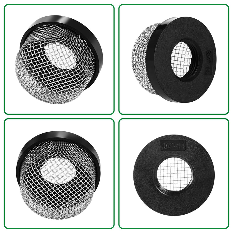 [Australia - AusPower] - 2 Pack Stainless Steel Mesh Strainer, 3/4"-14 Aerator Screen, Compatible with Livewell Pump, Industrial Plumbing Inline, Garden Washers, and Baitwell, Enhancing Filtering and Aeration 2 