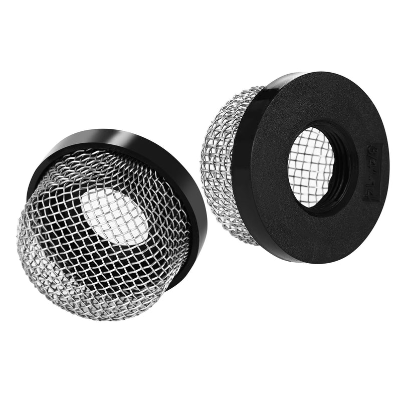[Australia - AusPower] - 2 Pack Stainless Steel Mesh Strainer, 3/4"-14 Aerator Screen, Compatible with Livewell Pump, Industrial Plumbing Inline, Garden Washers, and Baitwell, Enhancing Filtering and Aeration 2 