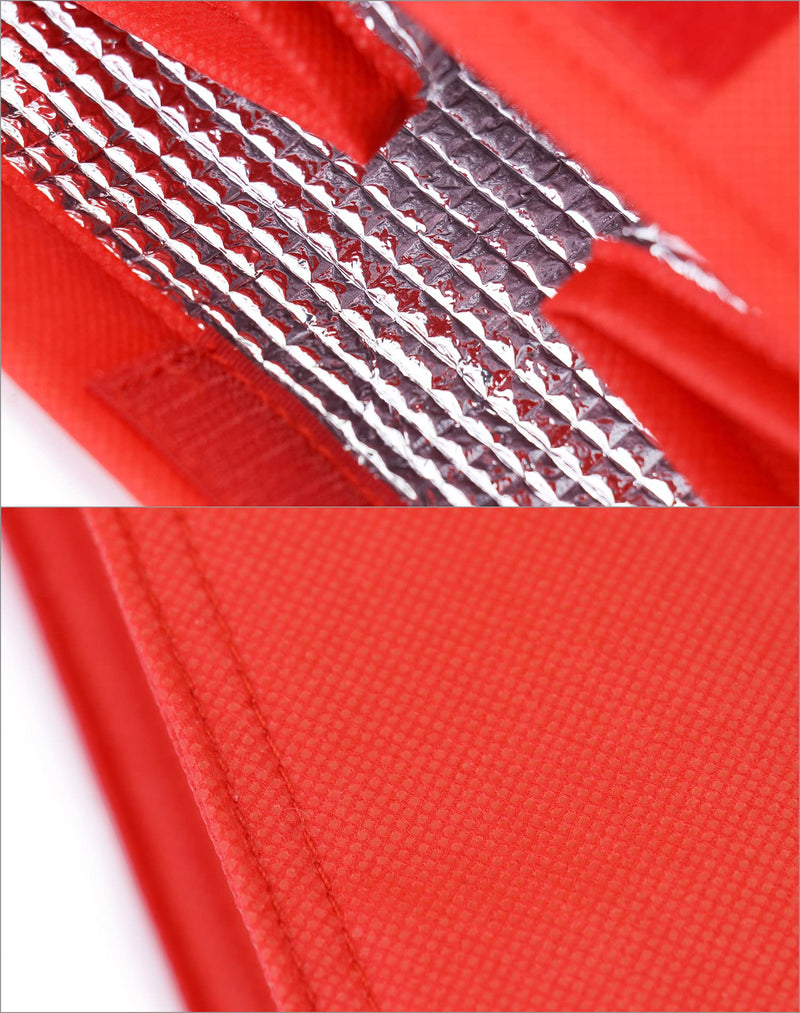 [Australia - AusPower] - QWORK Medical Insulated Biohazard Cooler Bag, 2 Pack Medical Specimen Transport Bag, Bio Transport Bag, 6.75" x 10" x 5.75", Red 