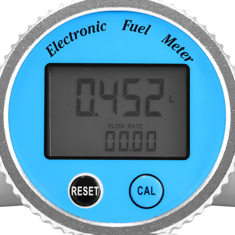 [Australia - AusPower] - QWORK High-Accuracy Digital Turbine Flow Meter, 2.37-26.4min for Water, Diesel, Kerosene, Gasoline, NPT Connection, ±1% Precision, 6RAR Max Pressure 