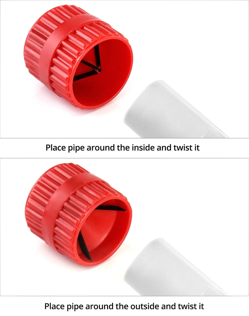 [Australia - AusPower] - QWORK Indoor and Outdoor Deburring Set Consisting of 2 Copper Pipe Cleaners and 2 Reamers for Copper, PVC and Flexible Steel Pipes Kupferrohrreinigern und Reibahlen 
