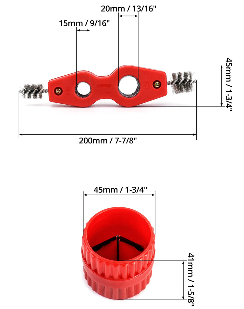 [Australia - AusPower] - QWORK Indoor and Outdoor Deburring Set Consisting of 2 Copper Pipe Cleaners and 2 Reamers for Copper, PVC and Flexible Steel Pipes Kupferrohrreinigern und Reibahlen 