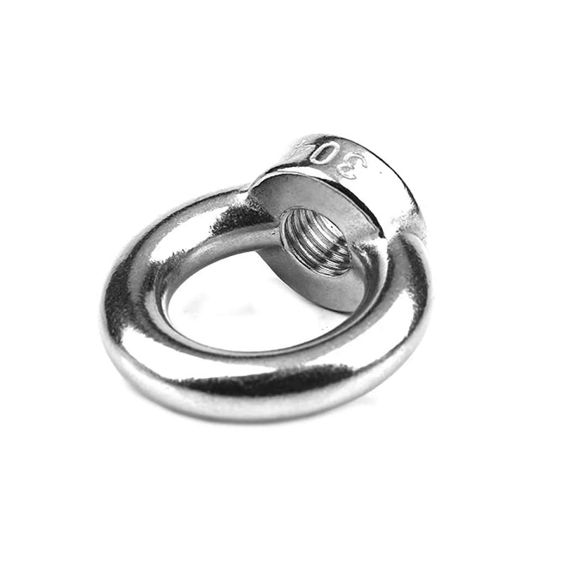 [Australia - AusPower] - Lifting Eye Nut M8-1.25mm Pitch Female Thread 304 Stainless Steel Round Shape for Rope Fitting Pack of 5 M8,5-Pack 