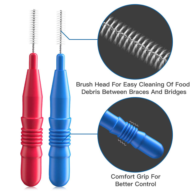 [Australia - AusPower] - RAZOKO Interdental Brush, Flossing Head,Easy Use Tooth Cleaning Tool (88 Count)(2.5mm/3mm) 1Pack(2.5mm/3mm)-72pcs 