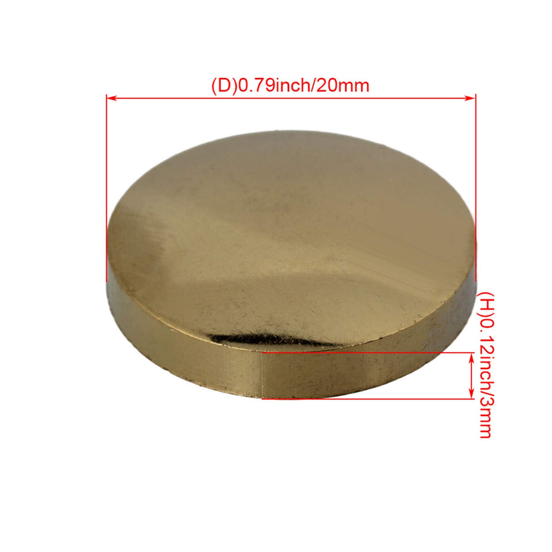 [Australia - AusPower] - RDEXP 20mm Dia Golden Decorative Mirror Table Brass Round Screw Cap Nails Home Decor Wardrobes Furniture Fittings Pack of 8 