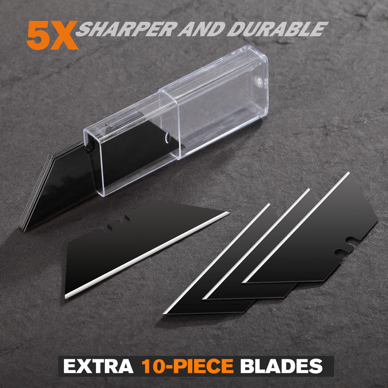 [Australia - AusPower] - REXBETI 2-Pack Utility Knife, SK5 Heavy Duty Retractable Box Cutter for Cartons, Cardboard and Boxes, Blade Storage Design, Extra 10 Blades Included（Total 18 Blades） 2 pack 