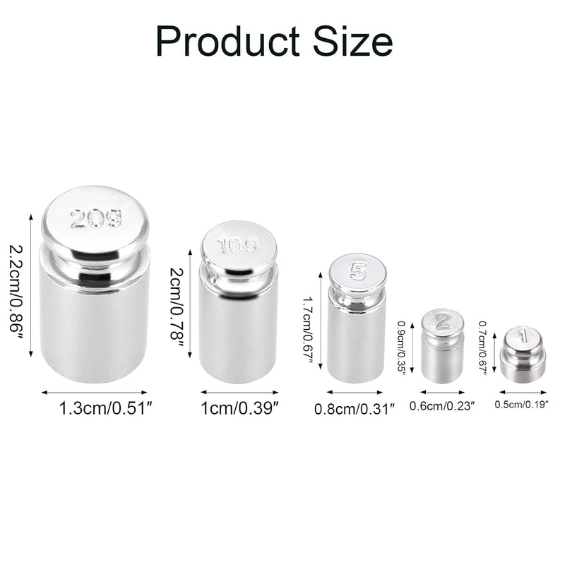 [Australia - AusPower] - Rieoany Set of 5 Calibration Weights, 1g, 2g, 5g, 10g, 20g Weights Set, Test Weights, Calibration Gram Set, Small Weight Set for Digital Scales Balance Jewellery Scales 