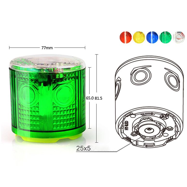 [Australia - AusPower] - Solar Strobe Warning Light: IP54 Waterproof Flashing Safety Light High Bright LED Warning Lamp Traffic Light for Construction, Factory, Safety Road Sign, Dock Marine Beacon (Yellow) Yellow 