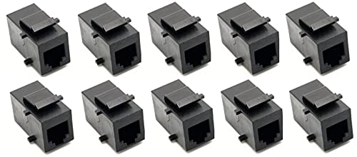 [Australia - AusPower] - RiteAV Black RJ11/RJ12 Phone Keystone Jack Female to Female (10 Pack) 10 Pack 