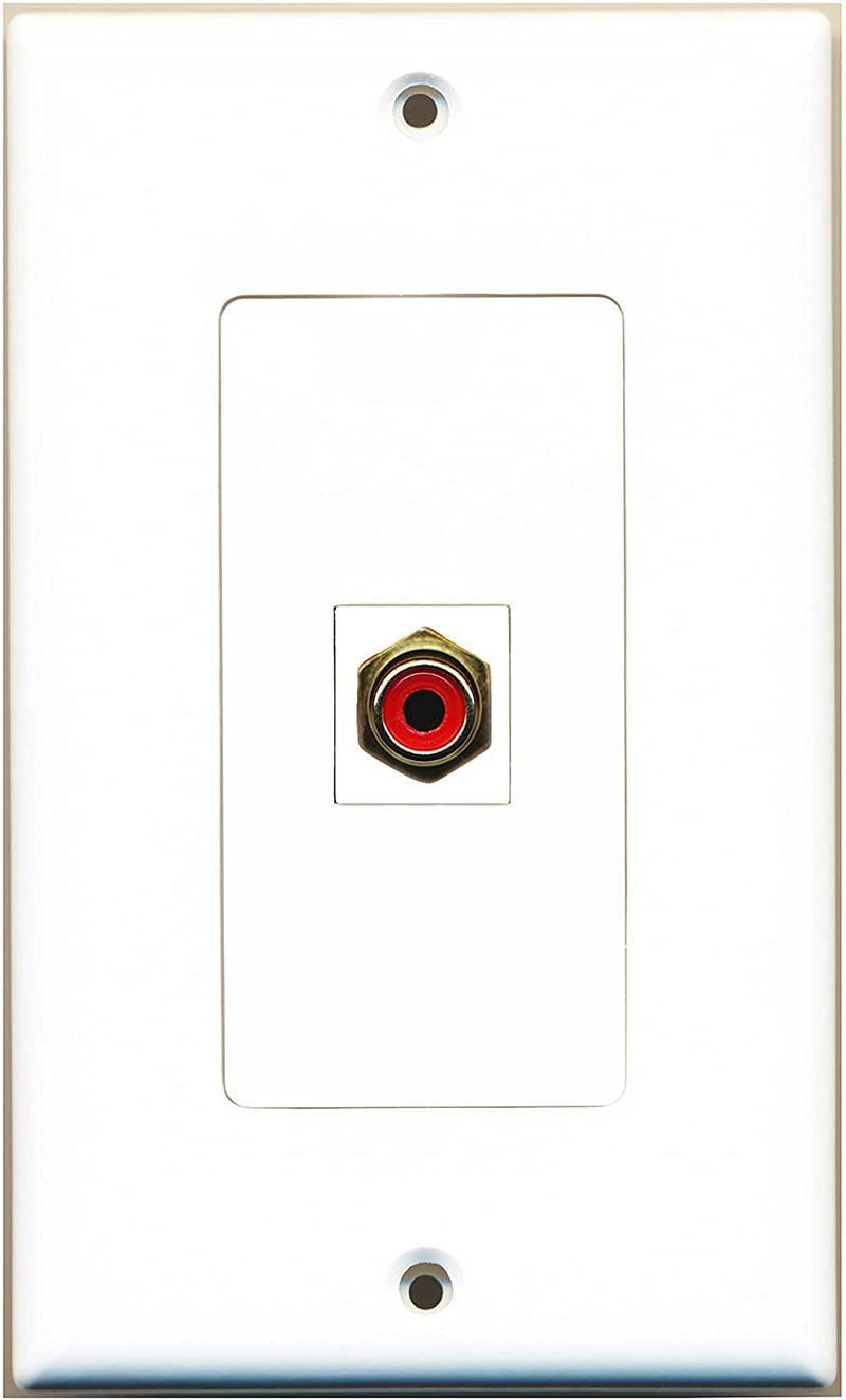 [Australia - AusPower] - RiteAV - 1 RCA Red for Subwoofer Audio Port Wall Plate Decorative - White 