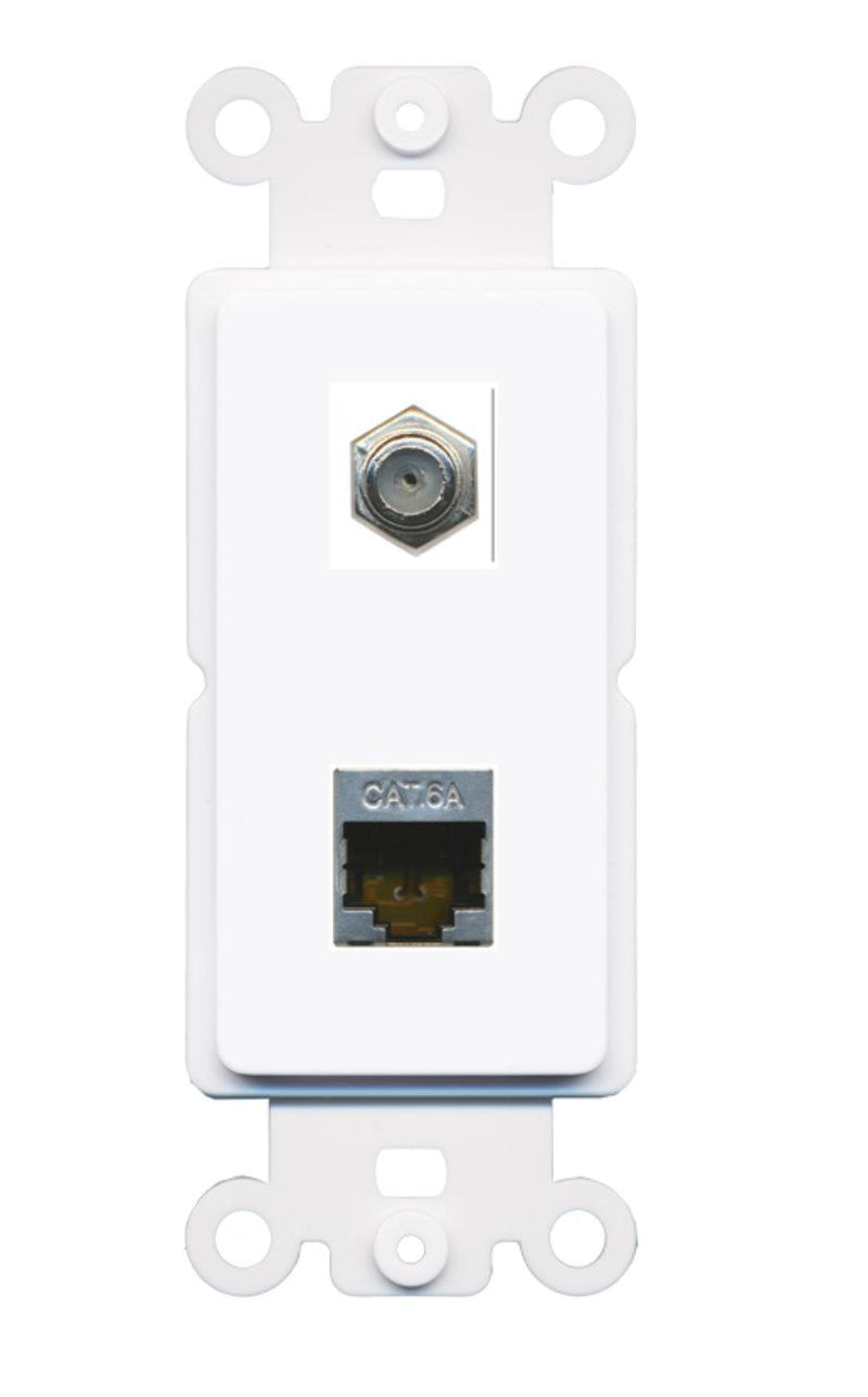 [Australia - AusPower] - RiteAV - Coax Cat6A Shielded Port Wall Plate Decorative (Rocker) White 