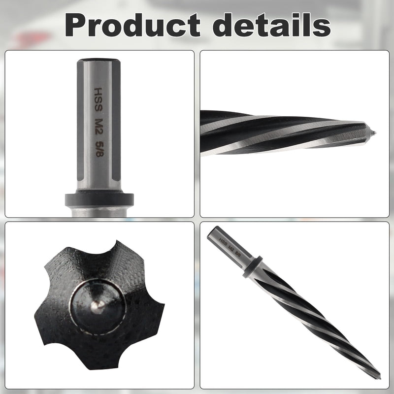 [Australia - AusPower] - Rocaris 5/8" M2 HSS Taper Chucking Reamer Drill Bit, Taper Reamer Drill Bit for Steel, Alloy, Aluminum, Wood, Plastic 5/8" 1 