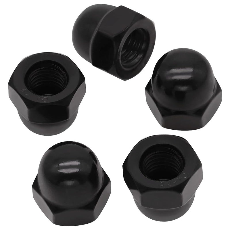 [Australia - AusPower] - 1/2-13 (10 Pack) Stainless Steel Cap Nuts, Acorn Cap Dome Head Nuts US Standard, Stainless Steel 304 (18-8), UNC Coarse Thread, Black Coated 1/2"-13 10 