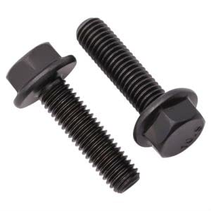 [Australia - AusPower] - M6-1.0 x 25mm (25 Pack) Flanged Hex Head Bolts, Hexagon Flange Screws Bolts, Black Oxide Finish, 10.9 Grade Alloy Steel, Motocycle Car Bolts Replacements, Full Thread M6-1.0 x 25mm 25 