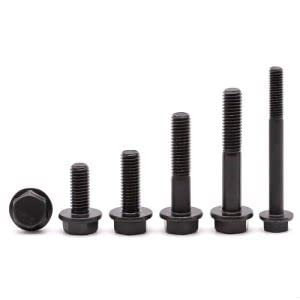 [Australia - AusPower] - M6-1.0 x 25mm (25 Pack) Flanged Hex Head Bolts, Hexagon Flange Screws Bolts, Black Oxide Finish, 10.9 Grade Alloy Steel, Motocycle Car Bolts Replacements, Full Thread M6-1.0 x 25mm 25 