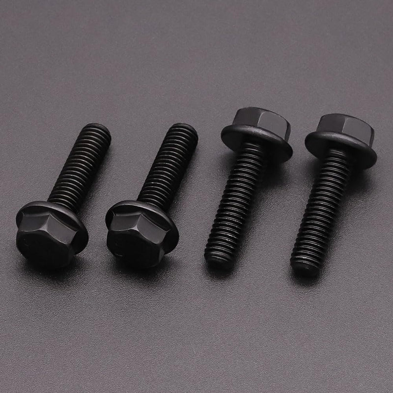 [Australia - AusPower] - M6-1.0 x 25mm (25 Pack) Flanged Hex Head Bolts, Hexagon Flange Screws Bolts, Black Oxide Finish, 10.9 Grade Alloy Steel, Motocycle Car Bolts Replacements, Full Thread M6-1.0 x 25mm 25 