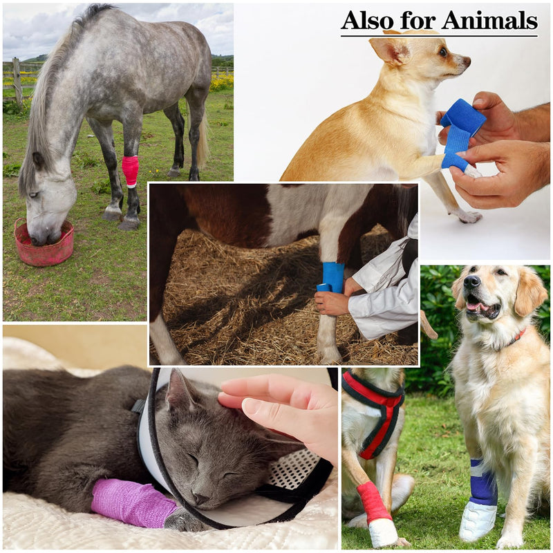 [Australia - AusPower] - 1"/2"/3"/4" Self Adhesive Bandage Wraps, 6pcs 5 Yard Breathable Elastic Wraps, 12 Colors to Choose, (2", Skin Color, 6pcs) 6pcs Skin Color 2 Inch 