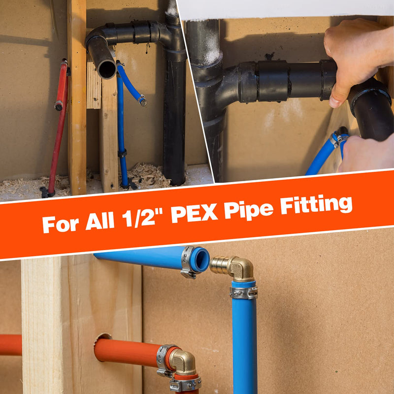 [Australia - AusPower] - 50/100/150/200 Pack PEX Cinch Clamps, 1/2" Clamps, Stainless Steel Single Ear Hose Clamps (1/2", 50 Pack) 1/2" × 50 