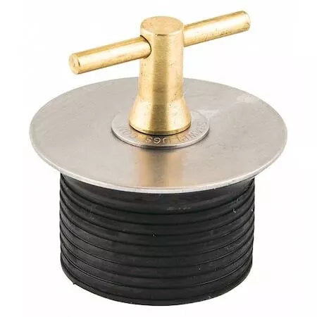 Shaw Plugs 52005 Turn-Tite Expandable Neoprene Rubber Plug with Brass Handle and Zinc Plated Steel Hardware, 2" x 1-5/16"