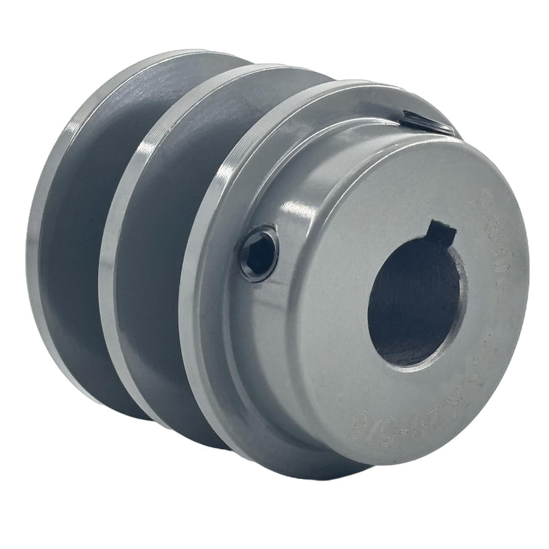 [Australia - AusPower] - 2AK20-5/8 Double Groove Fixed Bore V Belt Pulley,2 inch Outsid Dia,5/8 inch bore,Mechanical Pulleys Cast Iron for A AX 3L 4L V-Belts 