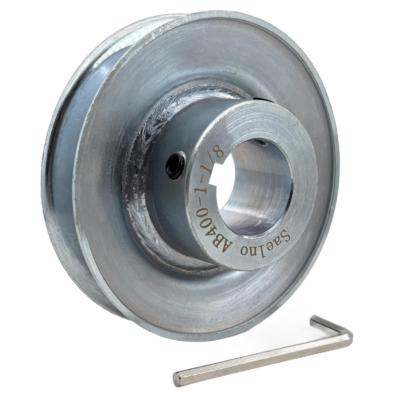 [Australia - AusPower] - AB400-1 1/8 Single Groove Web Sheaves,4" OD 1 1/8 inch bore v Belt Pulley,Motor Pulley Carbon Steel for A B 5L 4L V-Belts 