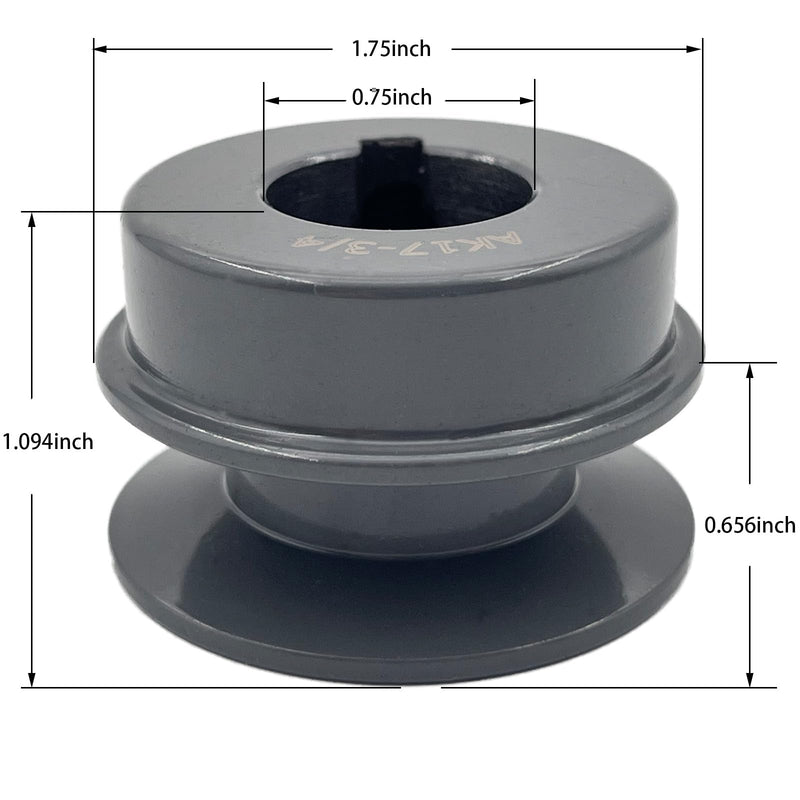 [Australia - AusPower] - AK17-3/4 Sheaves,v Belt Pulley 3/4 inch Bore 1.75" OD,Mechanical Pulleys cast Iron for A 3L 4L V-Belts,AK1734 Pulley 3/4"Bore,1.75"OD 1 Groove 
