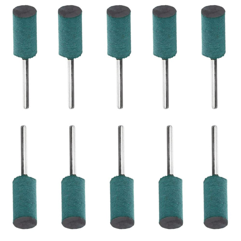 [Australia - AusPower] - 10 Pieces Rubber Polishing Head, Cylindrical Shape Polishing Cutter with 3mm Shank, Multifunctional Grinding Polishing Accessories Set for Rotary Tools (3 x 4mm) 