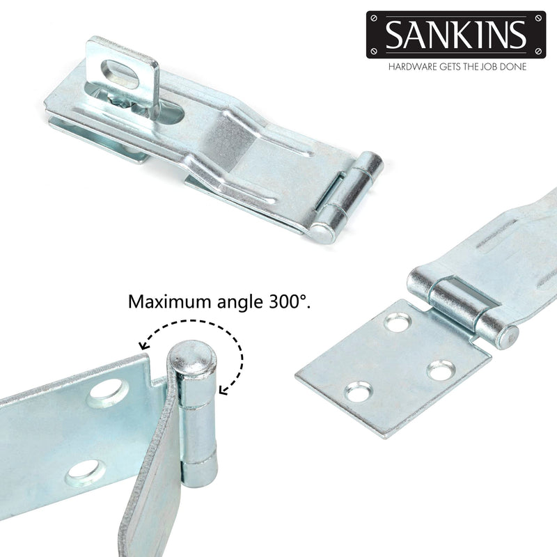 [Australia - AusPower] - SANKINS 4-1/2" Swivel Staple Safety Hasps, Gate Door Hasp Latches Safety Packlock Clasp Locking with Twist Knob for Fence, Gate, Cabinet, in Zinc Plated 1 Pack 