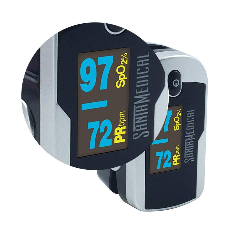 [Australia - AusPower] - Santamedical Generation 2 Fingertip Pulse Oximeter Oximetry Blood Oxygen Saturation Monitor with Batteries and Lanyard 