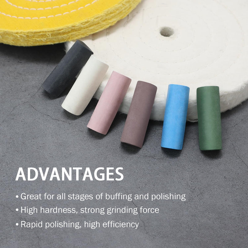 [Australia - AusPower] - SCOTTCHEN Buffing Polishing Cutting Compounds 5 Oz.Kit-for Stainless Steel Aluminum Jewelry,Black White Purple Brown Blue Green,from Course to Fine - 6 Pcs 