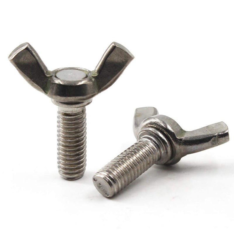 [Australia - AusPower] - 304 Stainless Steel Wing Bolt Set M6x20 Hand Twist Screw Butterfly Screw Sets 30PCS 