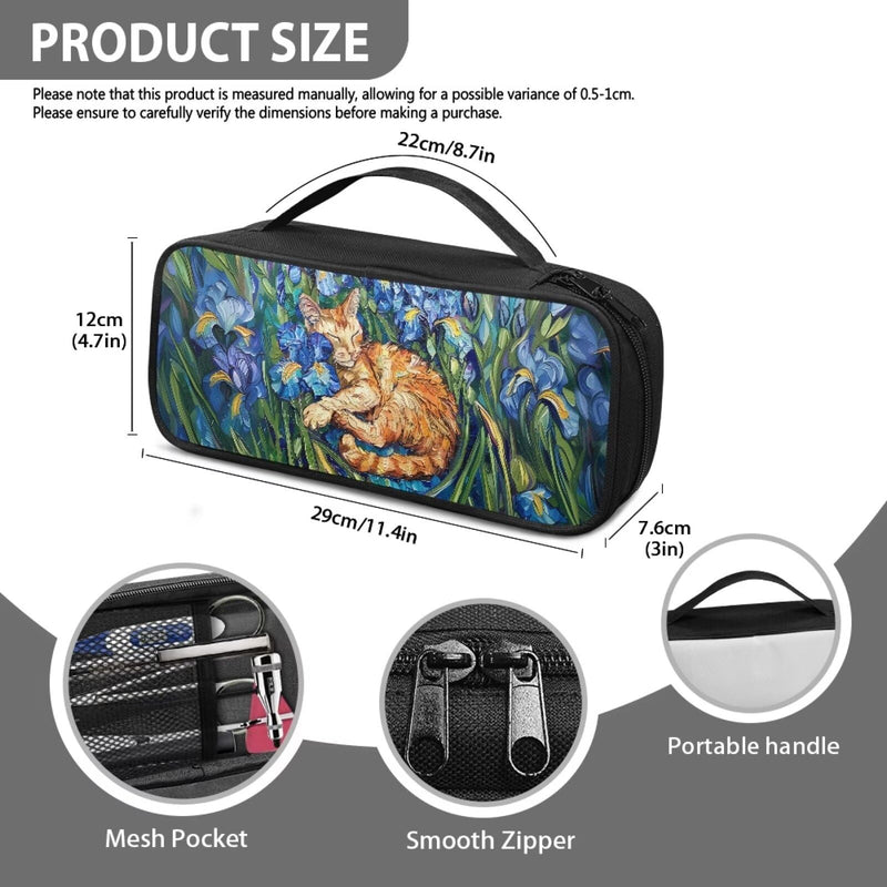 [Australia - AusPower] - Van Gogh Cat Stethoscope Case Large Protective Stethoscope Casewith Handle Shockproof Hard Organizer Storage Bag Medical Assistant Accessories Van Gogh Cat 