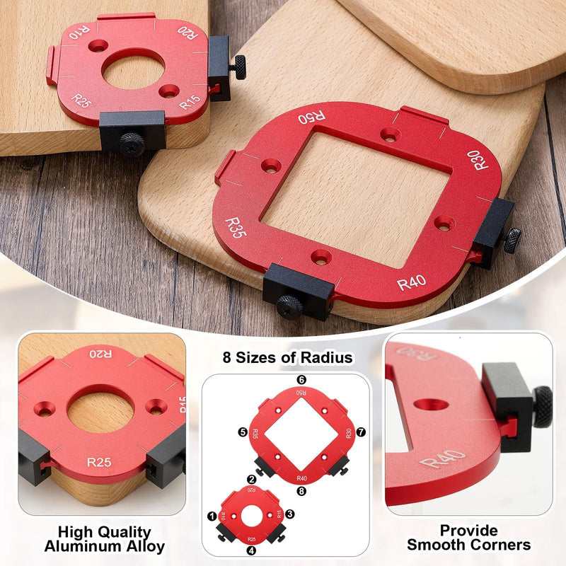 [Australia - AusPower] - Pack of 2 Router Jig Radius Stencils for Routers, Precise Woodworking for Professionals, Milling Templates Router Accessories, Woodworking Templates for R10-R50 Radii 