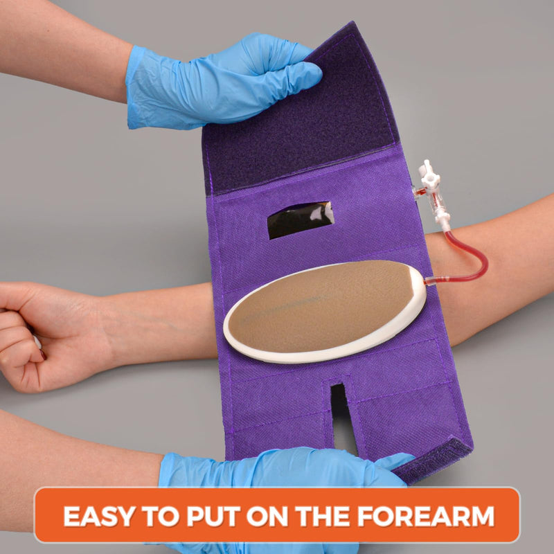 [Australia - AusPower] - SimCoach Phlebotomy and Venipuncture Practice Kit, Wearable IV Practice Kit with Needles, IV Injection/Insertion Practice Kit for Medical Students, Brown 
