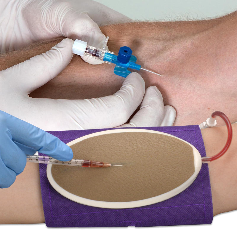 [Australia - AusPower] - SimCoach Phlebotomy and Venipuncture Practice Kit, Wearable IV Practice Kit with Needles, IV Injection/Insertion Practice Kit for Medical Students, Brown 