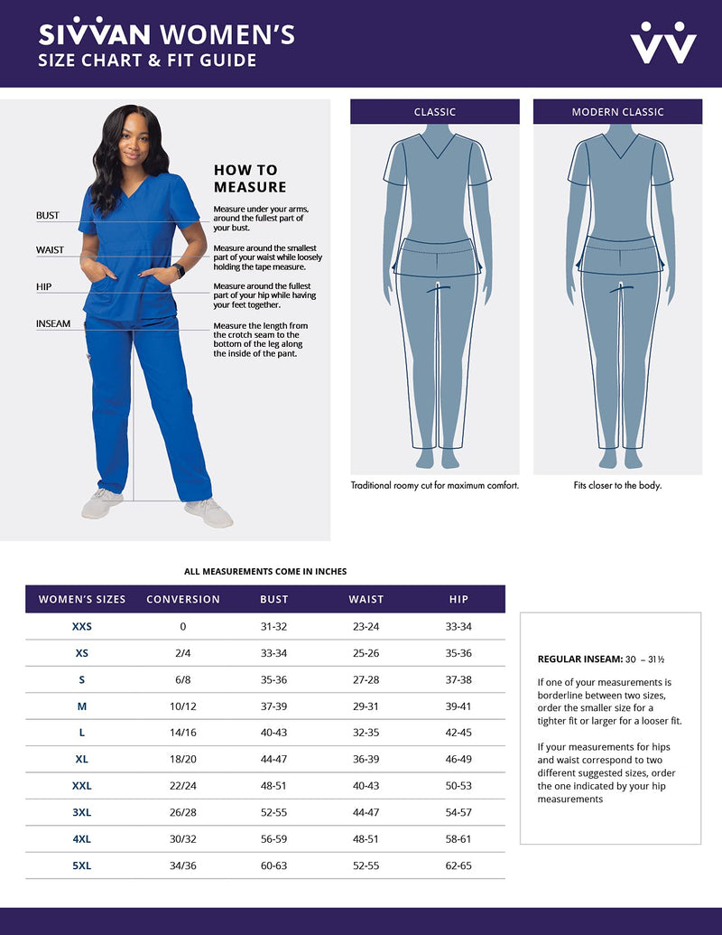 [Australia - AusPower] - Sivvan Scrubs for Women - Long Sleeve Comfort Underscrub Tee Medium White 