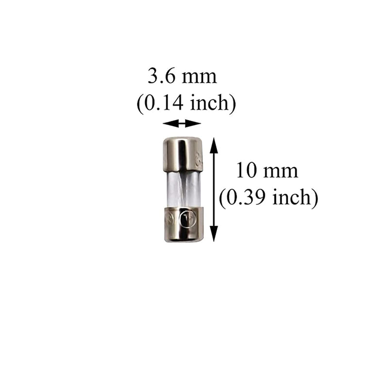 [Australia - AusPower] - 10 Pack F5AL Fast-Blow Mini Fuse 5A 5amp 125V Glass Fuses 0.14 x 0.39 inch / 3.6 x 10 mm (125Volt) (F5A) 