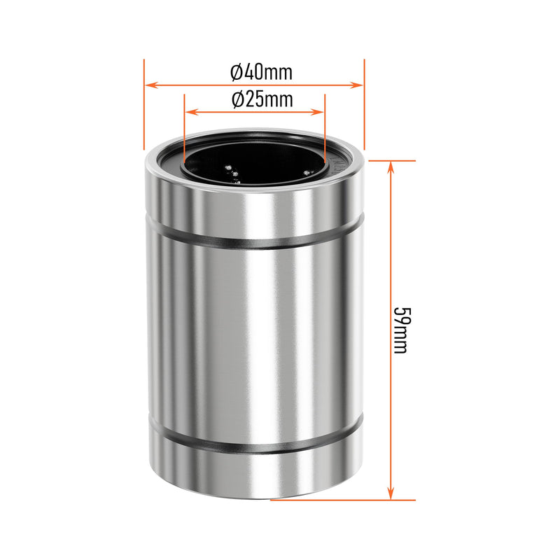 [Australia - AusPower] - 2PCS LM25UU Linear Ball Bearings, 25mm Bore Dia, 40mm OD, 59mm Length with Double Side Rubber Seal Linear Rail for CNC,3D Printer LM25UU Size 25x40x59mm 2 