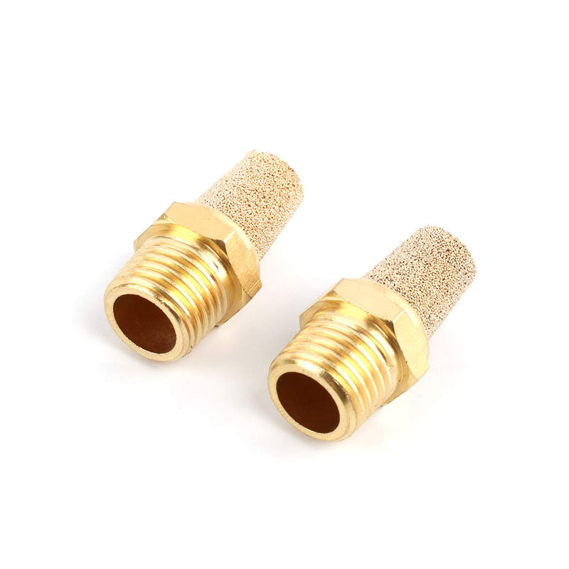 [Australia - AusPower] - SNS PST-N02 Male Thread 1/4 NPT Brass Pneumatic Exhaust Muffler Silencer 10 PCS Per Pack 
