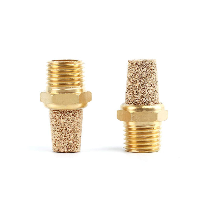 [Australia - AusPower] - SNS PST-N02 Male Thread 1/4 NPT Brass Pneumatic Exhaust Muffler Silencer 10 PCS Per Pack 