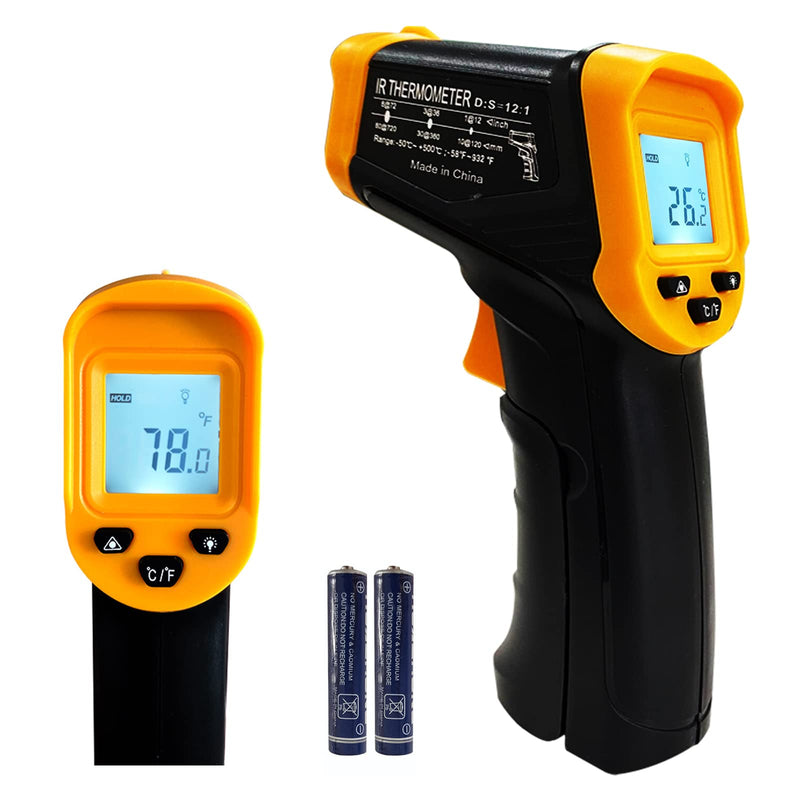 [Australia - AusPower] - Digital Infrared Thermometer Gun for Cooking,BBQ,Pizza Oven,Ir Thermometer with Backlight,-58?~932?(-50?~500?) Handheld Non Contact Heat Laser Temperature Gun (Not for Human) 