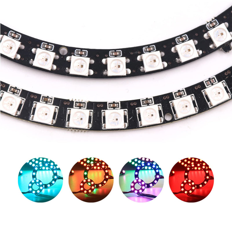 [Australia - AusPower] - Sparkleiot 128 Bit WS2812 RGB LED Ring with 3P Wire, WS2812B 5050 Addressable LED Pixel Full Color with Built-in Drivers DC5V for Arduino Raspberry Pi ESP8266 