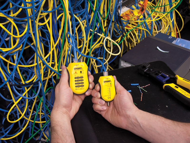[Australia - AusPower] - Sperry Instruments TT64202 Cable Test Plus, Coax & UTP/STP Cable Tester - Detects: Shorts / Miss-wires & Reversals, Wiring Reference Chart Included, 2 Pc. Kit, Yellow & Black 