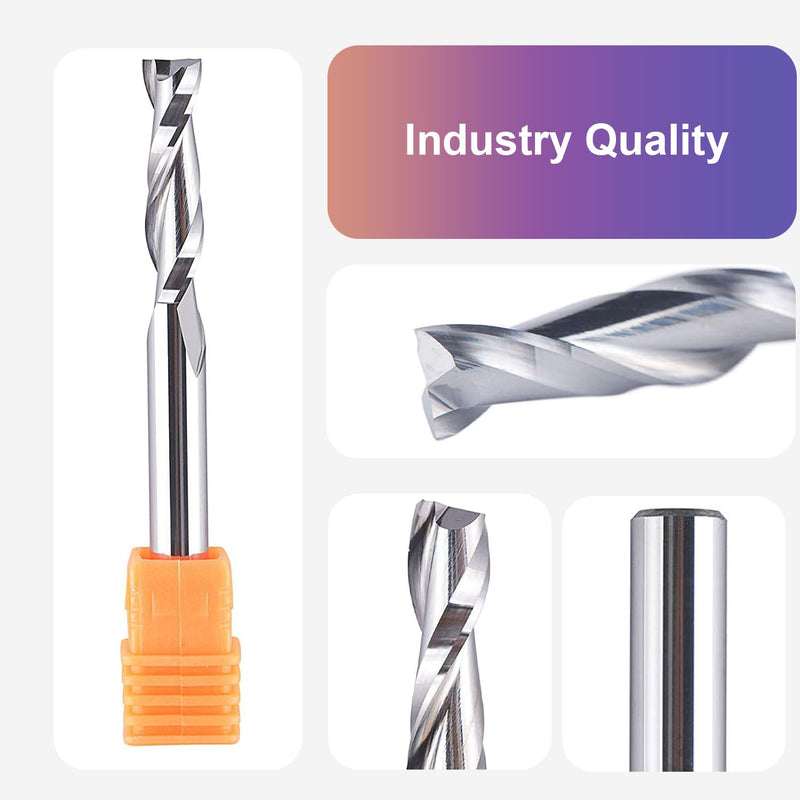 [Australia - AusPower] - SpeTool 5Pcs Spiral Router Bits UpCut 1/4 inch Cutting Diameter 1/4 inch Shank Router Bit Set HRC55 Solid Carbide CNC End Mill for Woodworking Mortise Slot Carving Engraver 5 