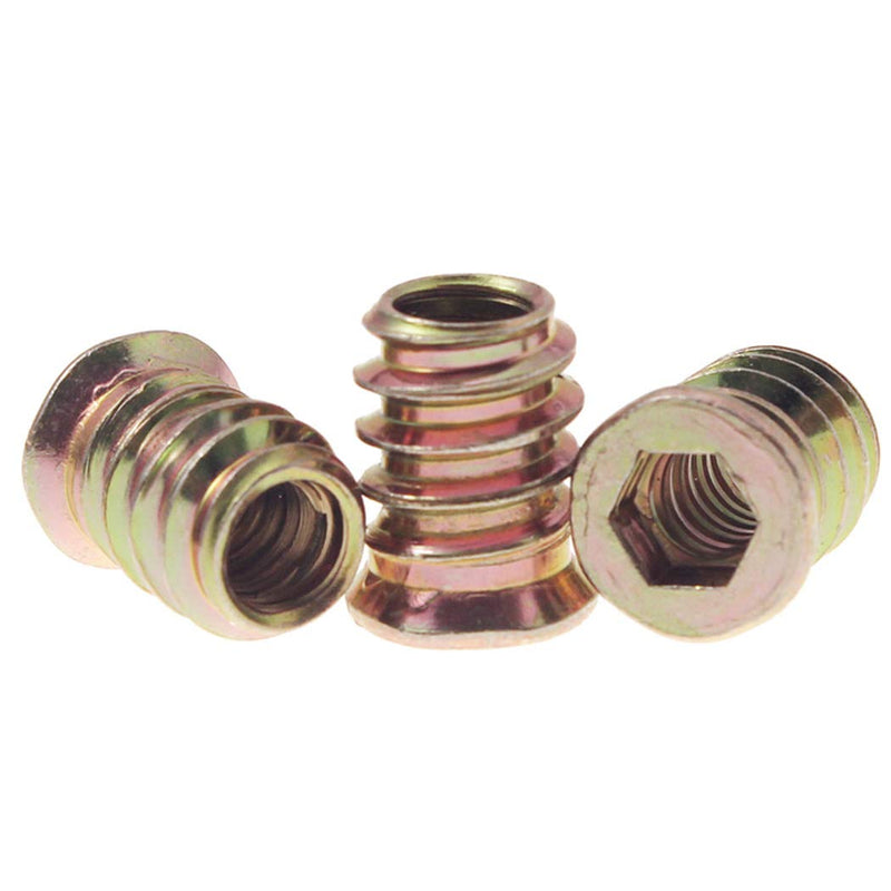 [Australia - AusPower] - 50 Pieces 1/4-20 Threaded Inserts for Wood Nutsert Furniture Screw-in Nut 15mm Length Hex Drive 1/4-20 x 15mm 