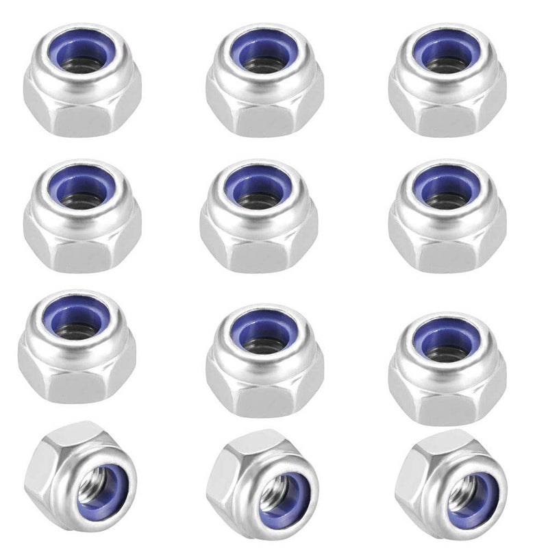 [Australia - AusPower] - M8x1.25mm Nylon Lock Nuts,SpzcdZa 25pcs 304 Stainless Steel Nylon Insert Hex Lock Nuts for Industrial and Construction Fasteners M8 
