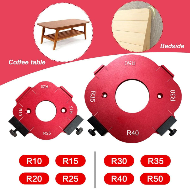 [Australia - AusPower] - 2 Pieces Router Jig Radius Template, Milling Templates for Router for Woodworking R10 R15 R20 R25 R30 R35 R40 R50 Radius Routing Templates - Precise Woodworking for Professionals 